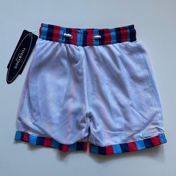 ToobyDoo Boys Muscle Beach Striped Swim Shorts - Size 1-2 - Picture 6 of 9